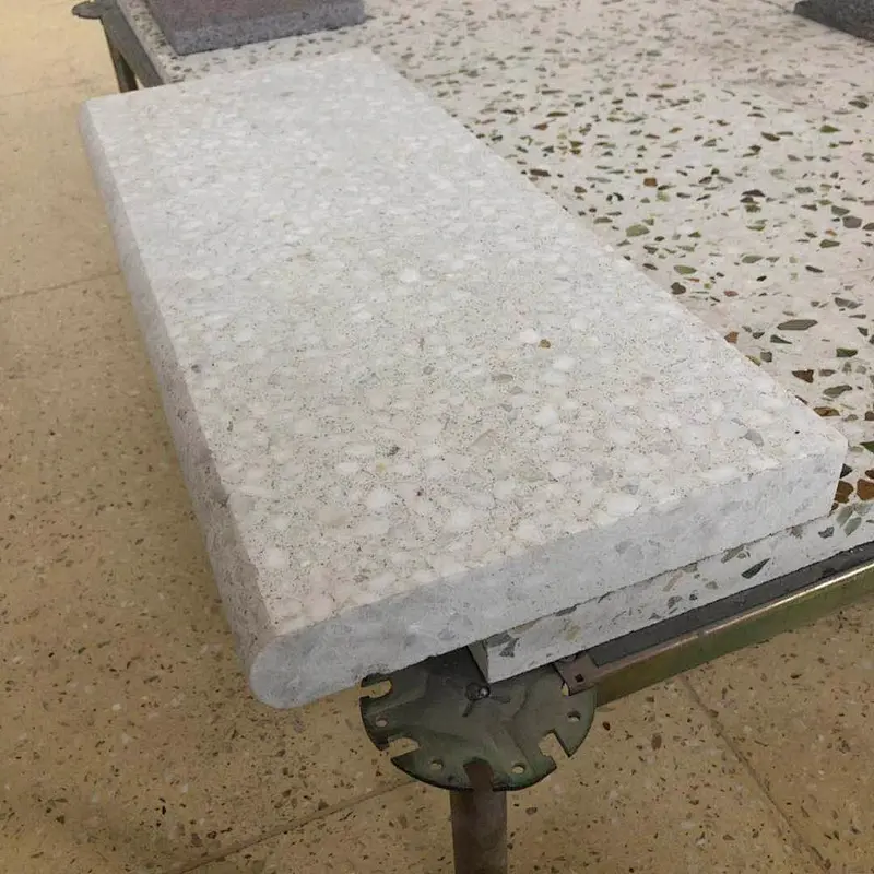 white terrazzo bullnose pavers for swimming pool
