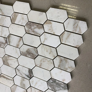 IOKA  Polished white marble mosaic  tile  mosaic backplash for bathroom and kitchen