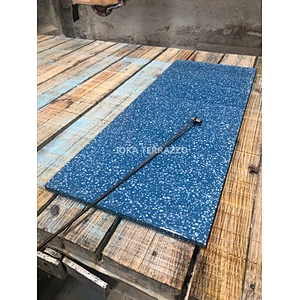Beautiful  blue  cement terrazzo tiles used for decoration