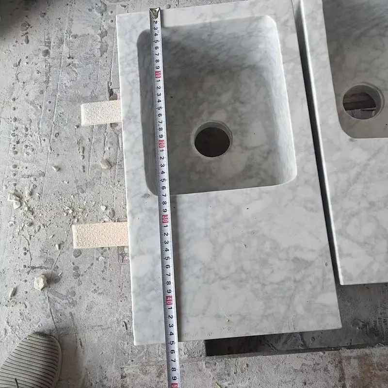 Natural Carrara White marble bathroom and kitchen sink and basin