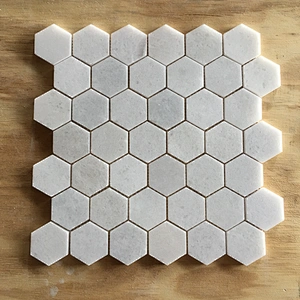 Hexagon Natural White Marble Mosaic Tile