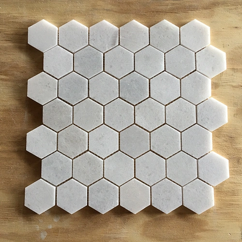 Hexagon Natural White Marble Mosaic Tile
