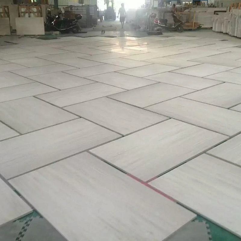 Natural White Wooden marble plate for floor tile