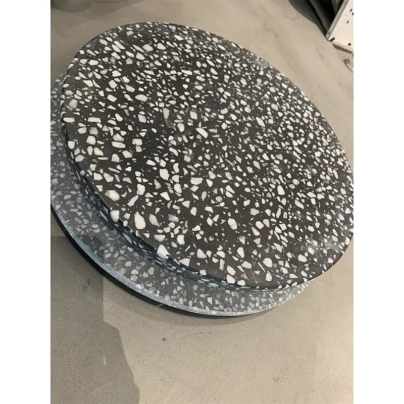 round handmade terrazzo stone coffee table top