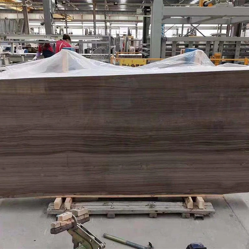 Polished dark brown marble  slab for floor tile