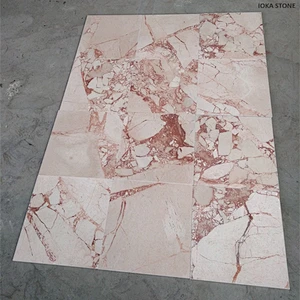 Desert pink marble home decorative tiles beige white marble pink veins