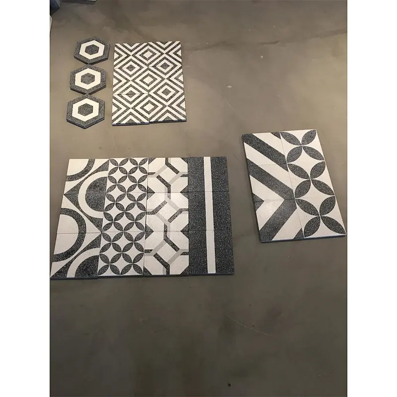 30*30 cm Cement  Terrazzo tiles with flower patterns for home decoration