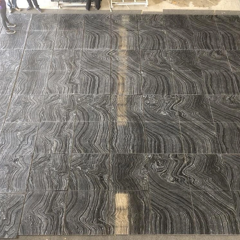 Chinese Black Forest Wood marble tile for floor and countertop