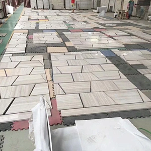Natural White Wooden marble plate for floor tile