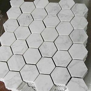 Hexagon Natural White Marble Mosaic Tile