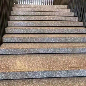 Polished terrazzo tile for floor pavement with marble chips