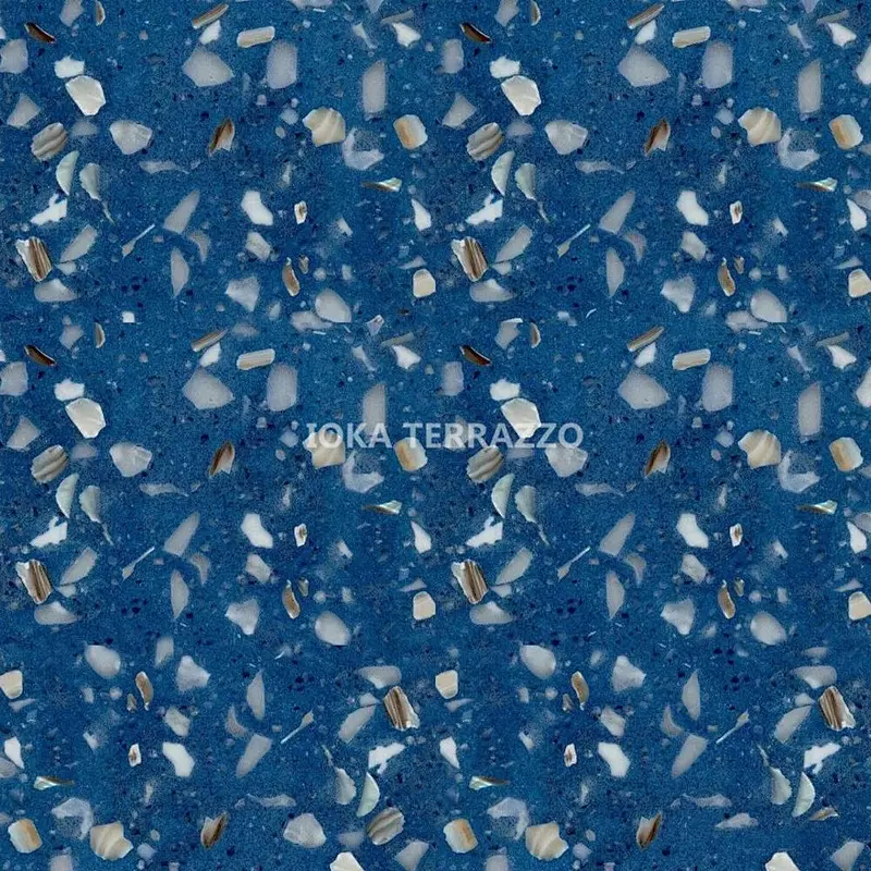blue terrazzo stone floor tiles slab available