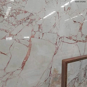 Desert pink marble home decorative tiles beige white marble pink veins