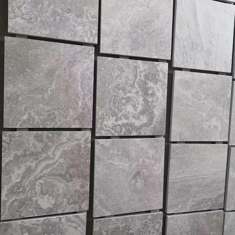 Wooden White Marble with Cross Cut Flooring Tiles and Slabs