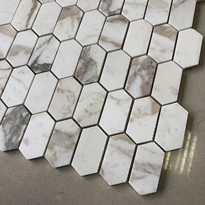 IOKA  Polished white marble mosaic  tile  mosaic backplash for bathroom and kitchen