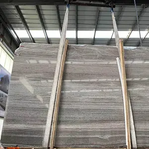 Best selling  polished grey wooden grains marble slab &tile for flooring and wall decoration