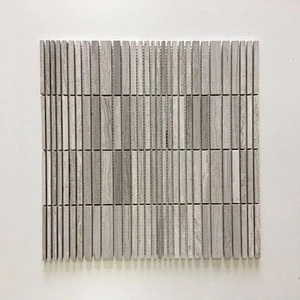 High Quality Strip white wooden marble mosaic tile