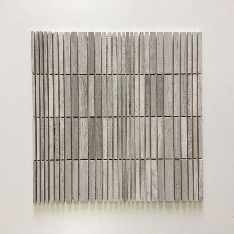 High Quality Strip white wooden marble mosaic tile