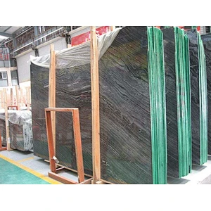 Antique Wood Grain Black Serpentine Marble Slabs & Tiles
