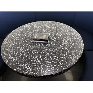 round handmade terrazzo stone coffee table top