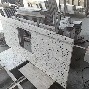 precut cement terrazzo prefab kitchen countertops display