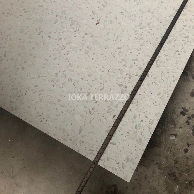 Custom white  concrete  terrazzzo tiles for wall and flooring