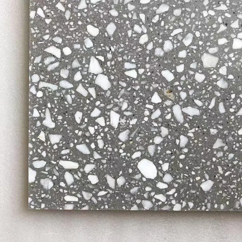 Gray terrazzo tiles for interior and exterior decoration
