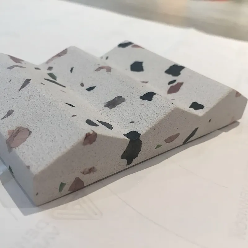 White Terrazzo stone Soap Dish Gift Set