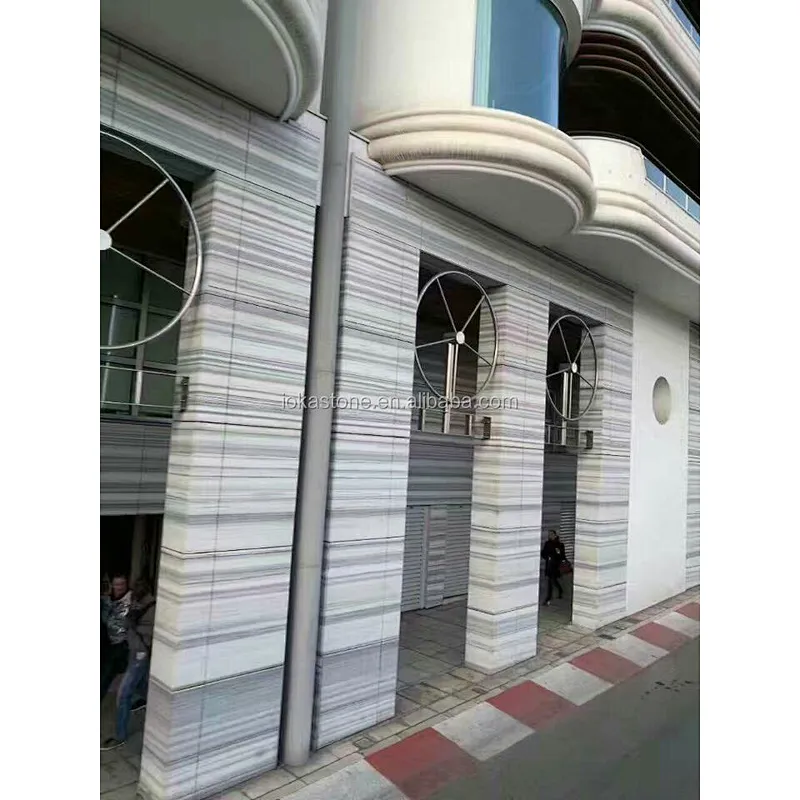 Provisions Stripe White Marble with Black Veins Tiles for Floor