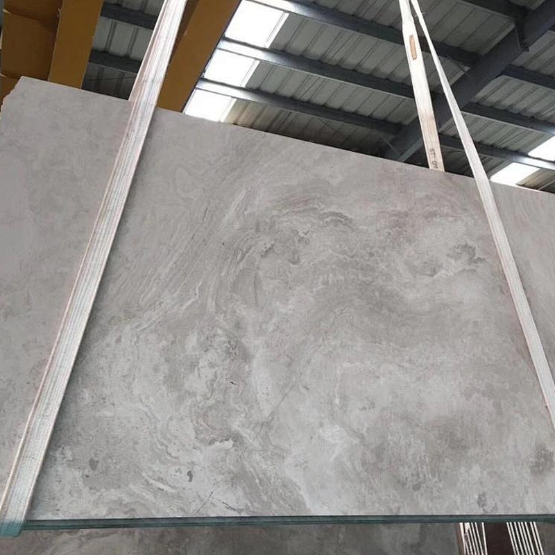 Wooden White Marble with Cross Cut Flooring Tiles and Slabs