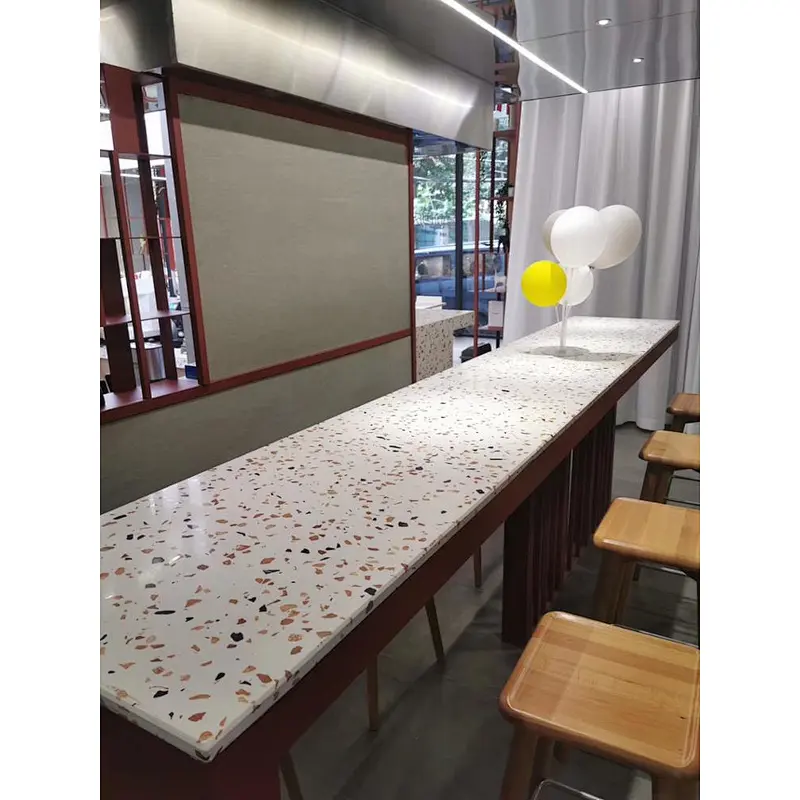 precut cement terrazzo prefab kitchen countertops display