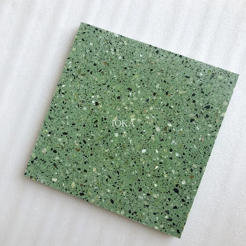 Fantastic green color terrazzo tile eco tile for floor and wall