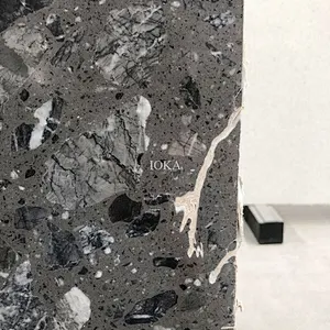 Factory direct sale grey  terrazzo slab with big aggregates for wall and flooring tile
