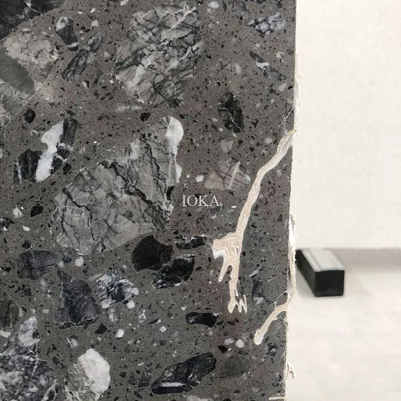 Factory direct sale grey  terrazzo slab with big aggregates for wall and flooring tile