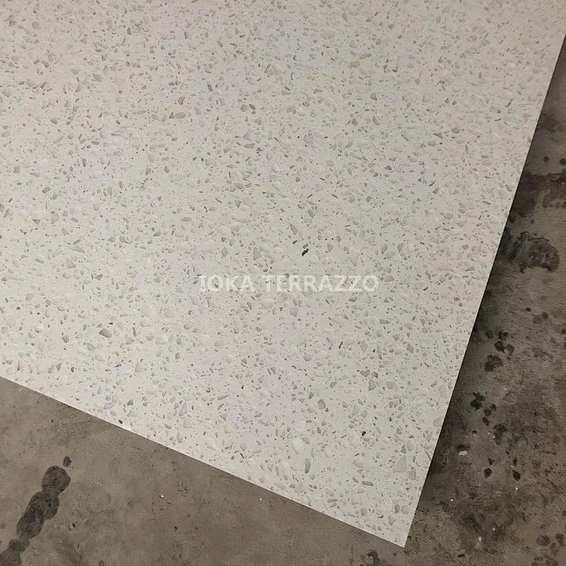 48x48 white terrazzo tile  floor customized design