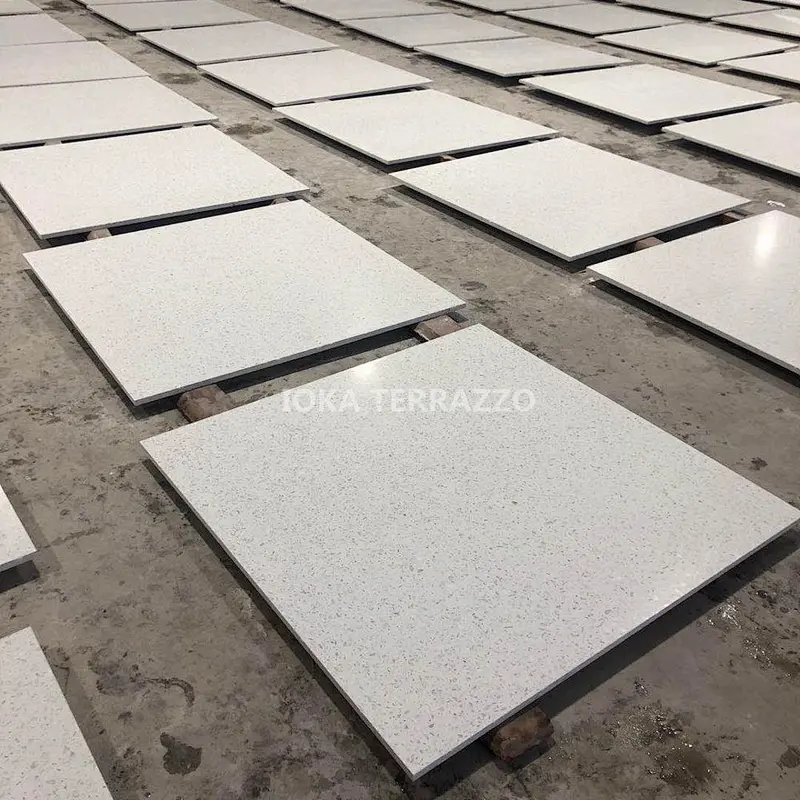 48x48 white terrazzo tile  floor customized design