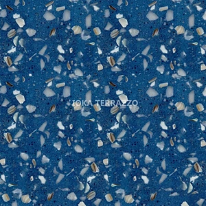 Beautiful  blue  cement terrazzo tiles used for decoration
