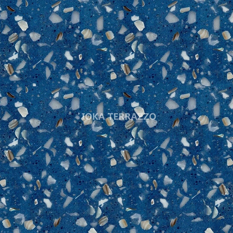 Beautiful  blue  cement terrazzo tiles used for decoration