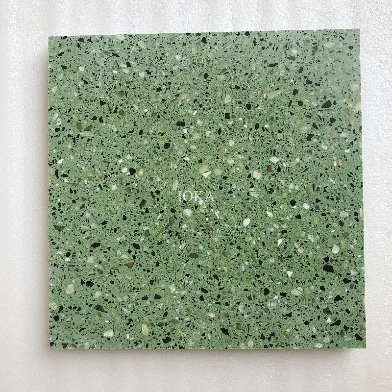Cement Green color Terrazzo Flooring Tile and Big Slabs