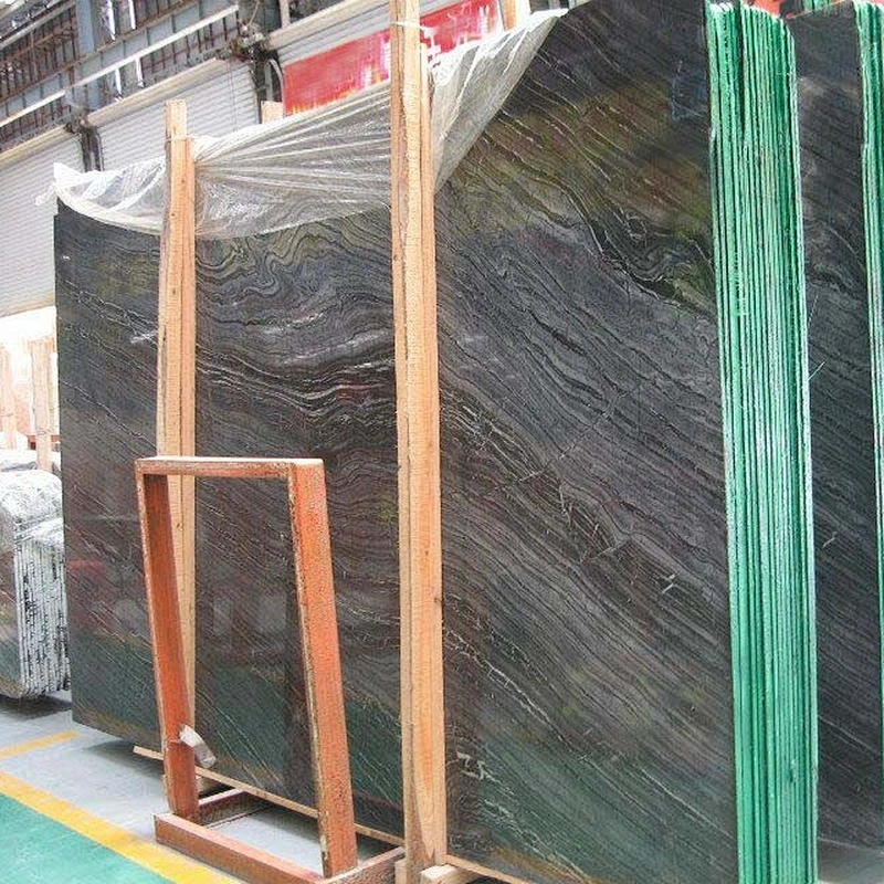 Ancient Wooden Marble With Silver Wave Veins