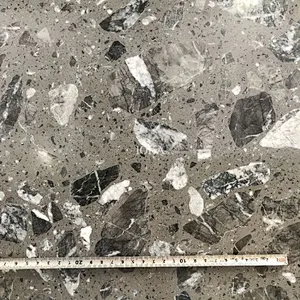 Factory direct sale grey  terrazzo slab with big aggregates for wall and flooring tile