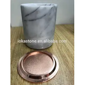 Natural stone candle jar White marble candle jar onxy  candle holder for home decoration