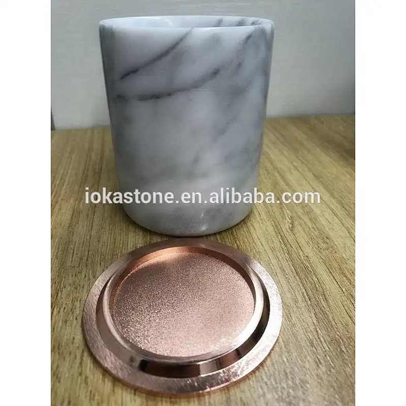 Natural stone candle jar White marble candle jar onxy  candle holder for home decoration