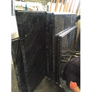 Hot selling  Black Marble slab with natural veins  cut to size marble tile for wall and flooring