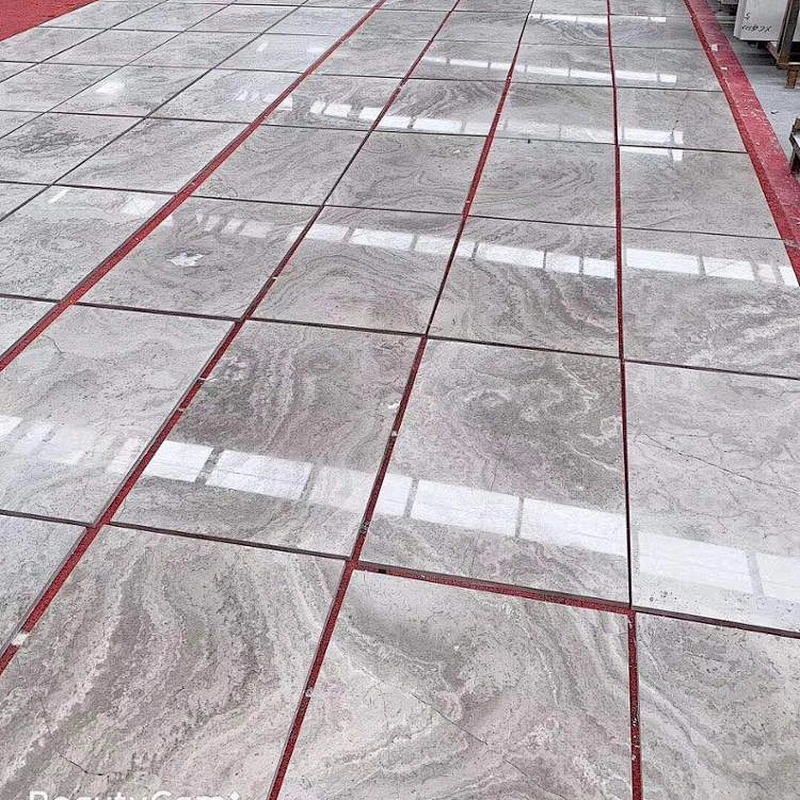 Natural Cross Cut White Wooden Veins Marble Tiles and Slabs