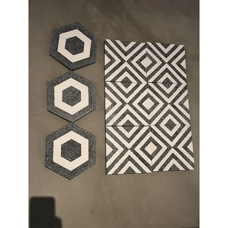 30*30 cm Cement  Terrazzo tiles with flower patterns for home decoration