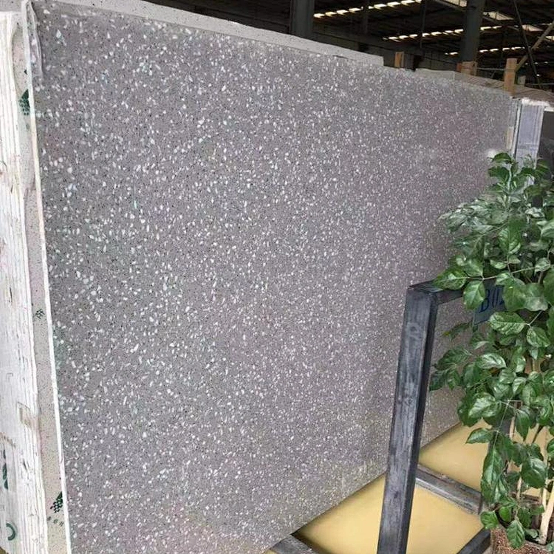 Polished terrazzo tile for floor pavement with marble chips