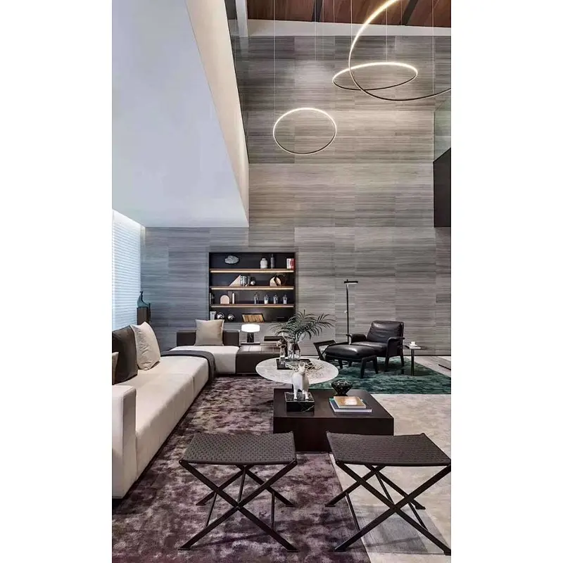 Grey wooden look marble salb and tile for indoor and outdoor decoration