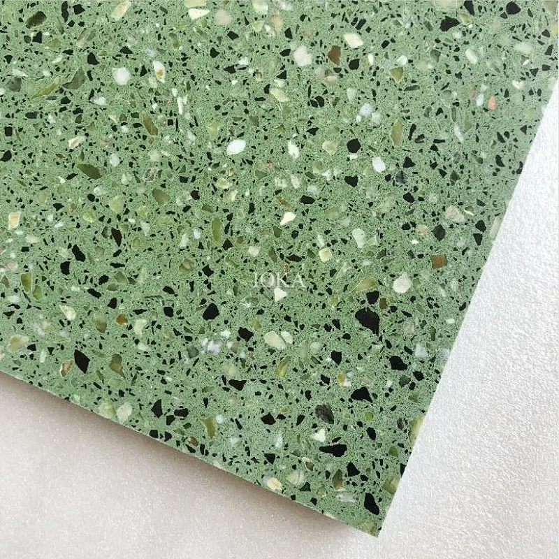 Fantastic green color terrazzo tile eco tile for floor and wall