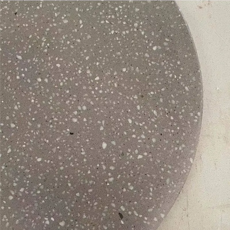 Round Grey Cement Terrazzo Table Tops